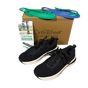 Orthofeet Relay Sneakers Womens Sz 10 Black White Excellent Orthopedic Support